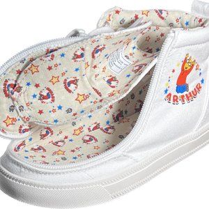 Arthur Billy Footwear High Sneakers Youth Size 1 White Lace-Up Zip-On Shoes